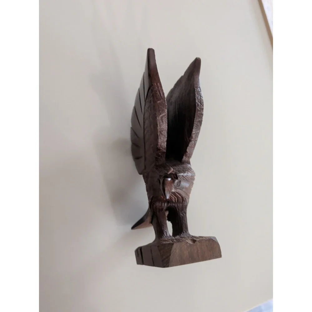 Handcrafted Wooden Eagle figurine, 6